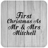 First Christmas As Mr & Mrs Mitchell - Drink Coaster F