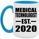 Medical Technologist Established EST. 2020 - 15oz Accent Mug Blue