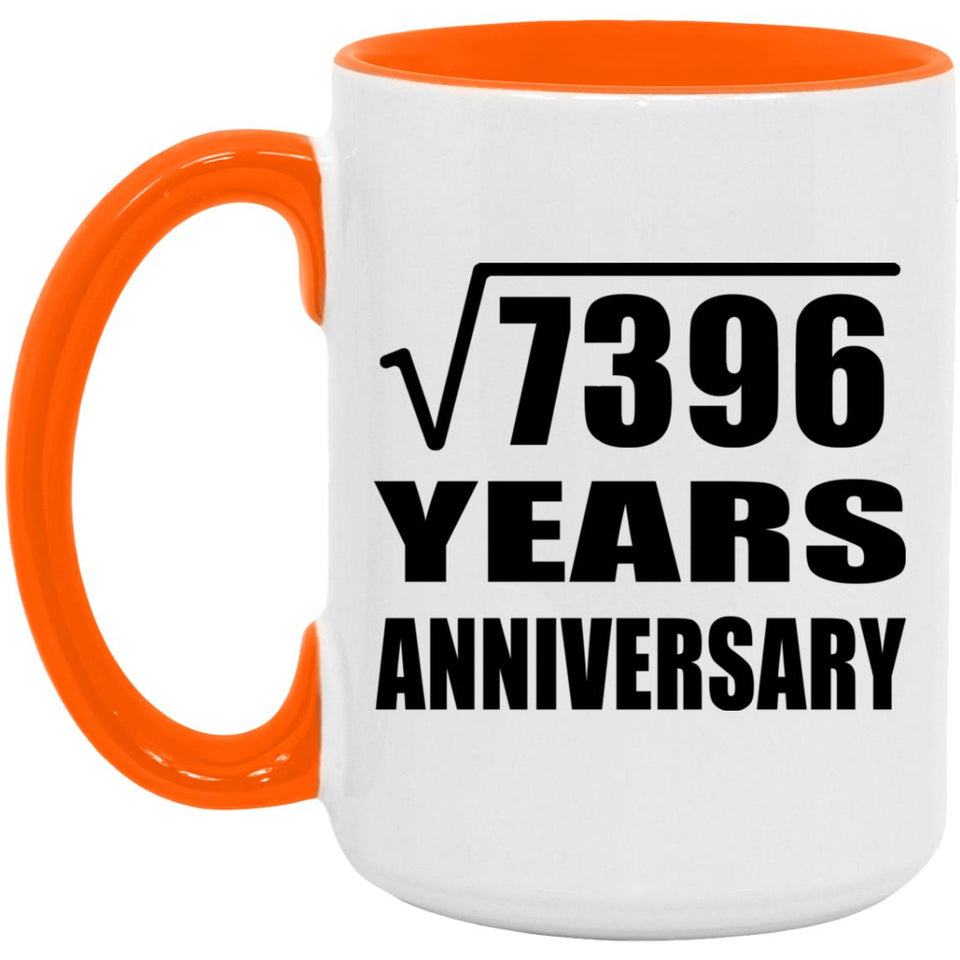 86th Anniversary Square Root of 7396 Years Anniversary - 15oz Accent Mug Orange
