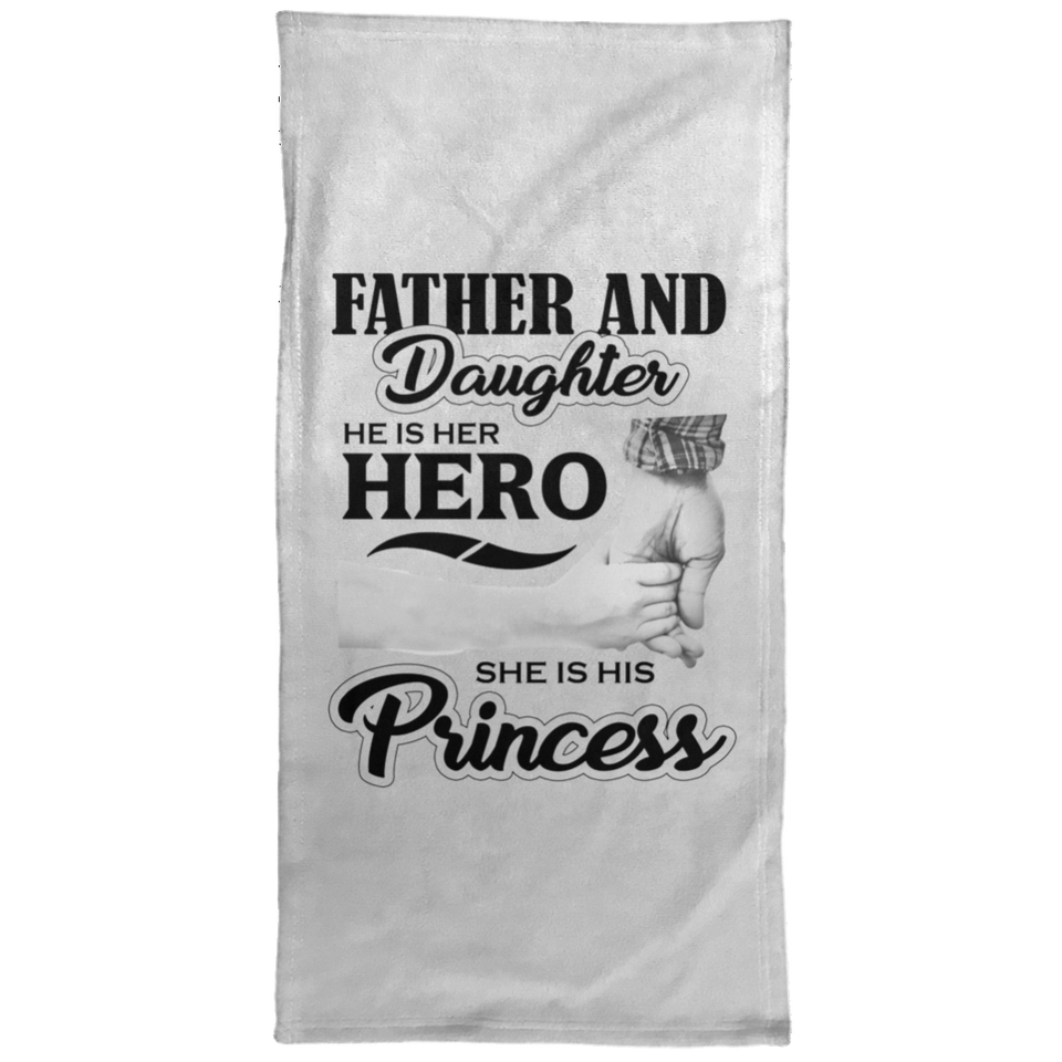 Father & Daughter, He is Her Hero, She is His Princess - Hand Towel