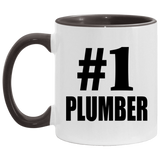 Number One #1 Plumber - 11oz Accent Mug Black