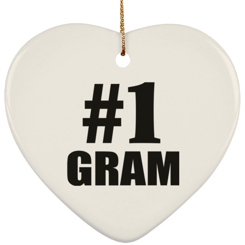 Number One #1 Gram - Heart Ornament