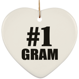 Number One #1 Gram - Heart Ornament