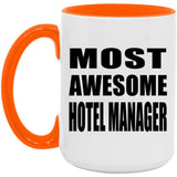 Most Awesome Hotel Manager - 15oz Accent Mug Orange