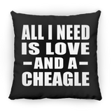 All I Need Is Love And A Cheagle - Throw Pillow Black