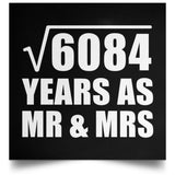 78th Anniversary Square Root of 6084 Years As Mr & Mrs - Poster Square