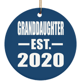 Granddaughter Established EST. 2020 - Circle Ornament