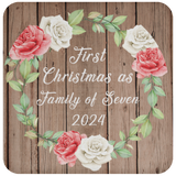 First Christmas As Family Of Seven 2024 - Drink Coaster B