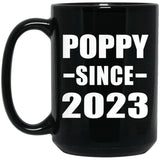 Poppy Since 2023 - 15oz Coffee Mug Black