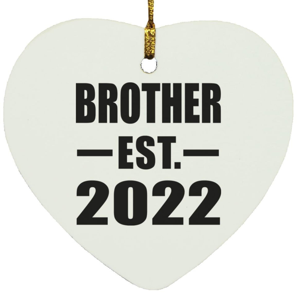 Brother Established EST. 2022 - Heart Ornament