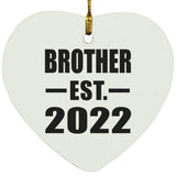 Brother Established EST. 2022 - Heart Ornament