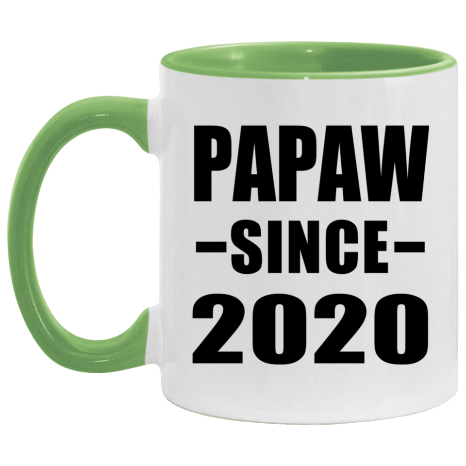 Papaw Since 2020 - 11oz Accent Mug Green