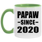 Papaw Since 2020 - 11oz Accent Mug Green