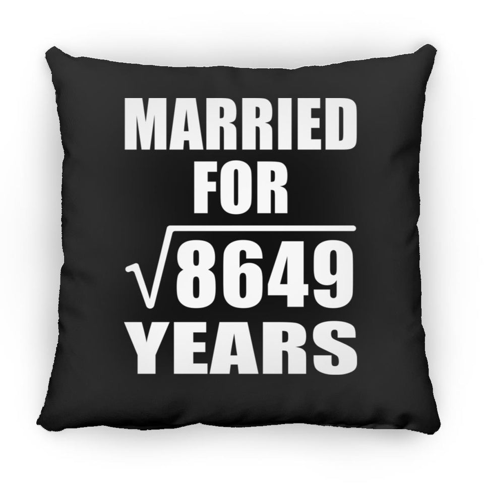 93rd Anniversary Married For Square Root of 8649 Years - Throw Pillow Black