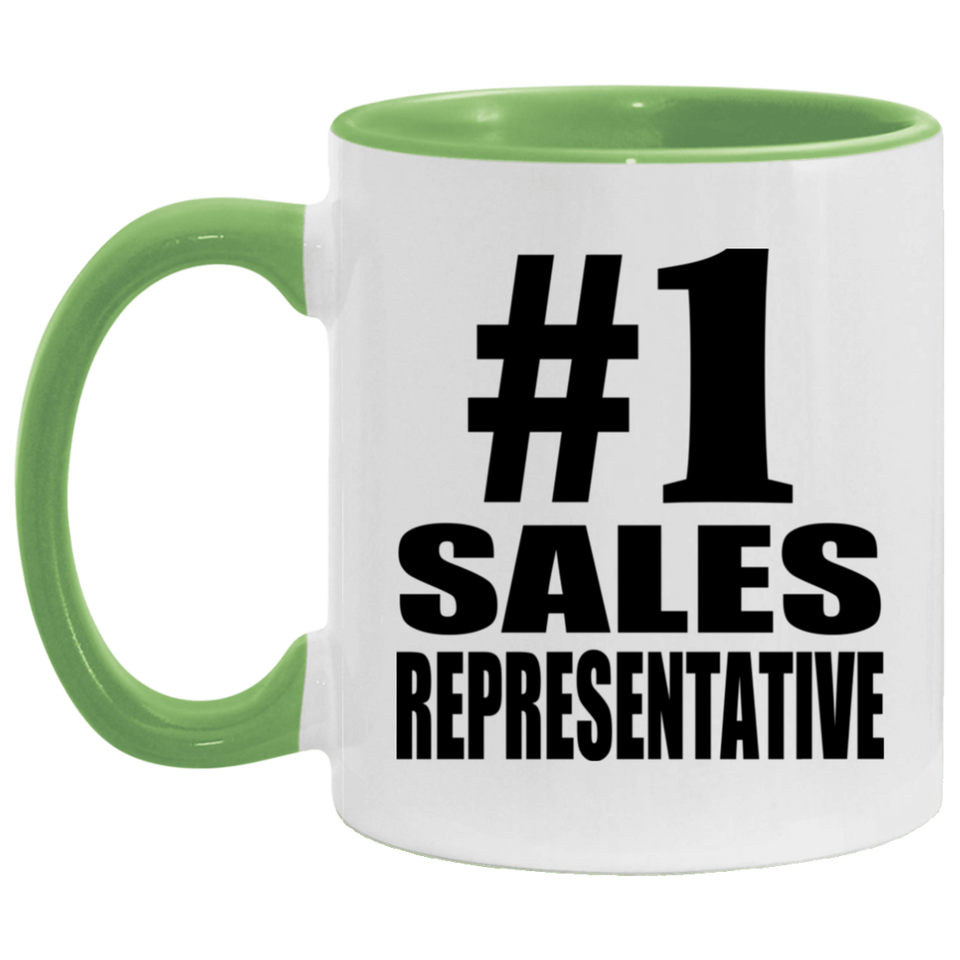 Number One #1 Sales Representative - 11oz Accent Mug Green