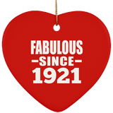 103rd Birthday Fabulous Since 1921 - Heart Ornament