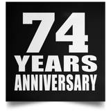 74th Anniversary 74 Years Anniversary - Poster Square