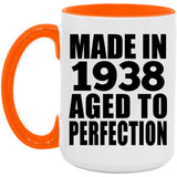 86th Birthday Made In 1938 Aged to Perfection - 15oz Accent Mug Orange