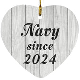 Navy Since 2024 - Heart Ornament F