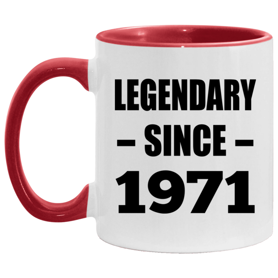 53rd Birthday Legendary Since 1971 - 11oz Accent Mug Red