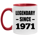 53rd Birthday Legendary Since 1971 - 11oz Accent Mug Red