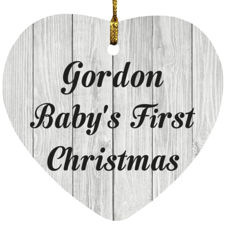 Gordon Baby's First Christmas - Heart Ornament F