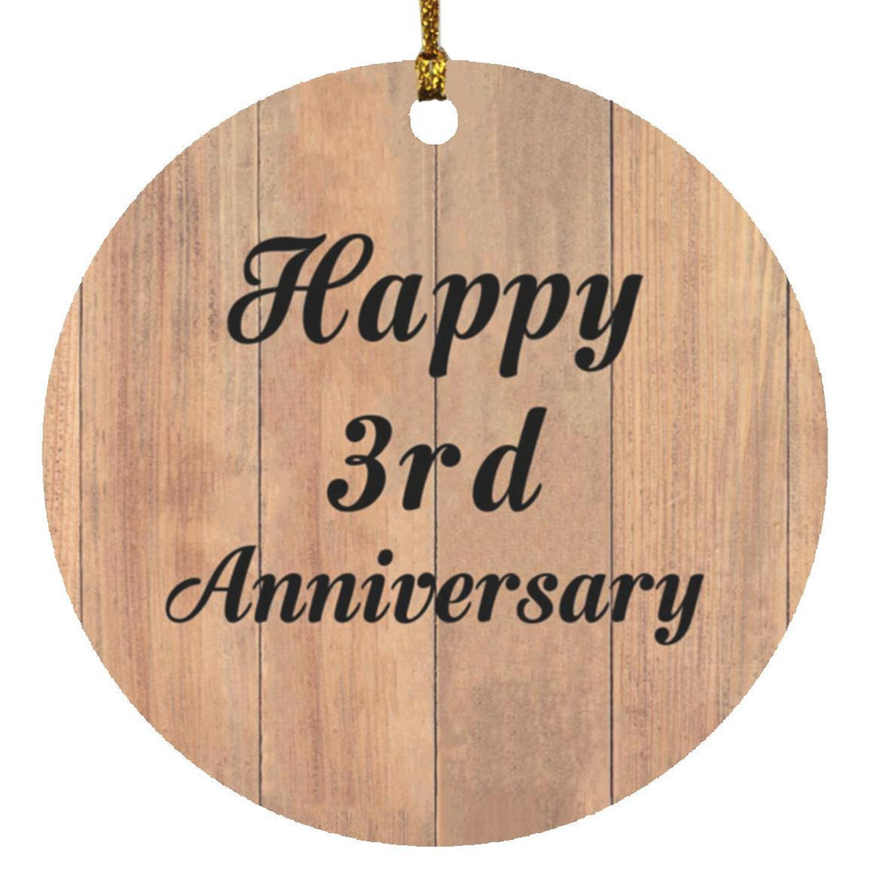 Happy 3rd Anniversary - Circle Ornament C