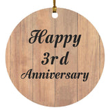Happy 3rd Anniversary - Circle Ornament C