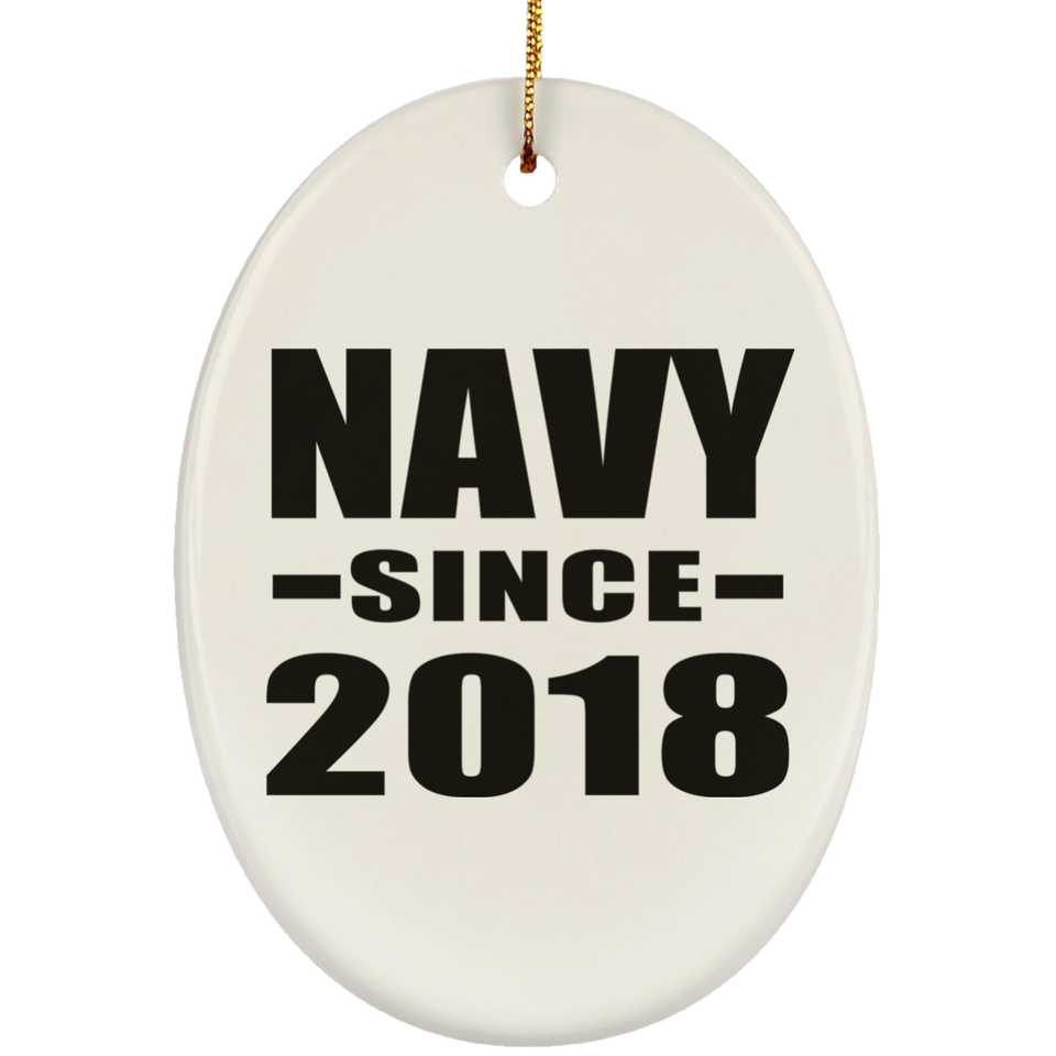 Navy Since 2018 - Oval Ornament