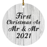 First Christmas As Mr & Mr 2021 - Circle Ornament F