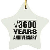 60th Anniversary Square Root of 3600 Years Anniversary - Star Ornament