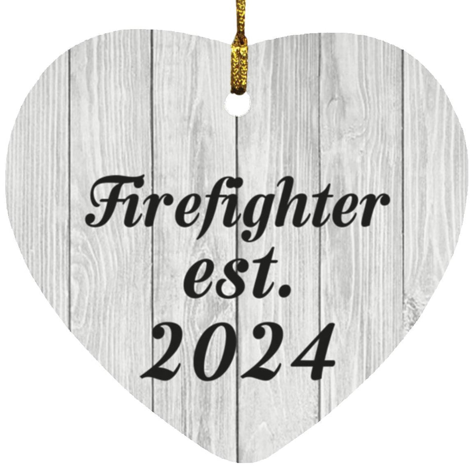 Firefighter Established Est. 2024 - Heart Ornament F