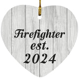 Firefighter Established Est. 2024 - Heart Ornament F