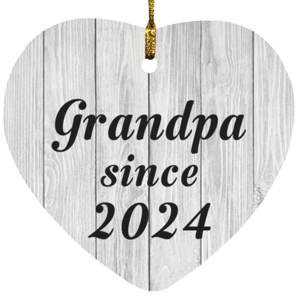 Grandpa Since 2024 - Heart Ornament F