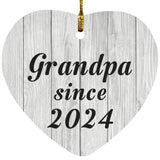 Grandpa Since 2024 - Heart Ornament F