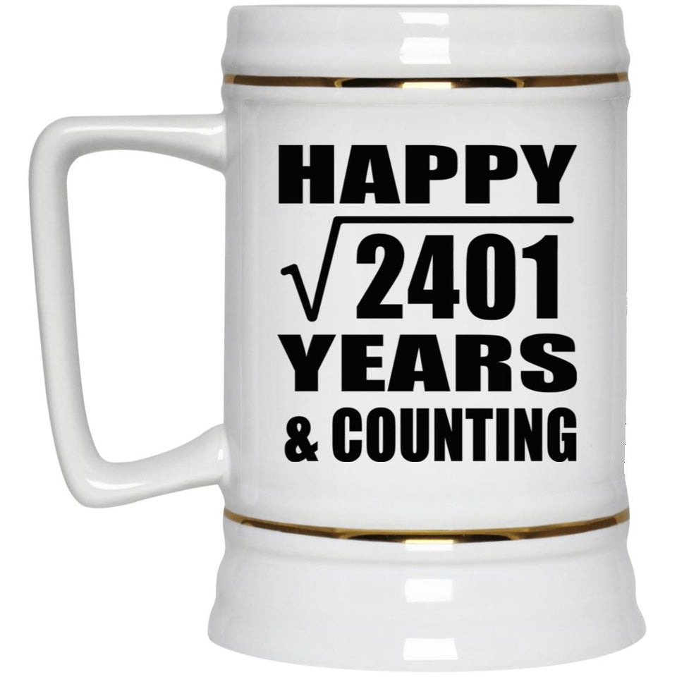 Happy 49th Anniversary Square Root of 2401 Years & Counting - Beer Stein