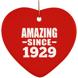 95th Birthday Amazing Since 1929 - Heart Ornament