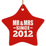 12th Anniversary Mr & Mrs Since 2012 - Star Ornament
