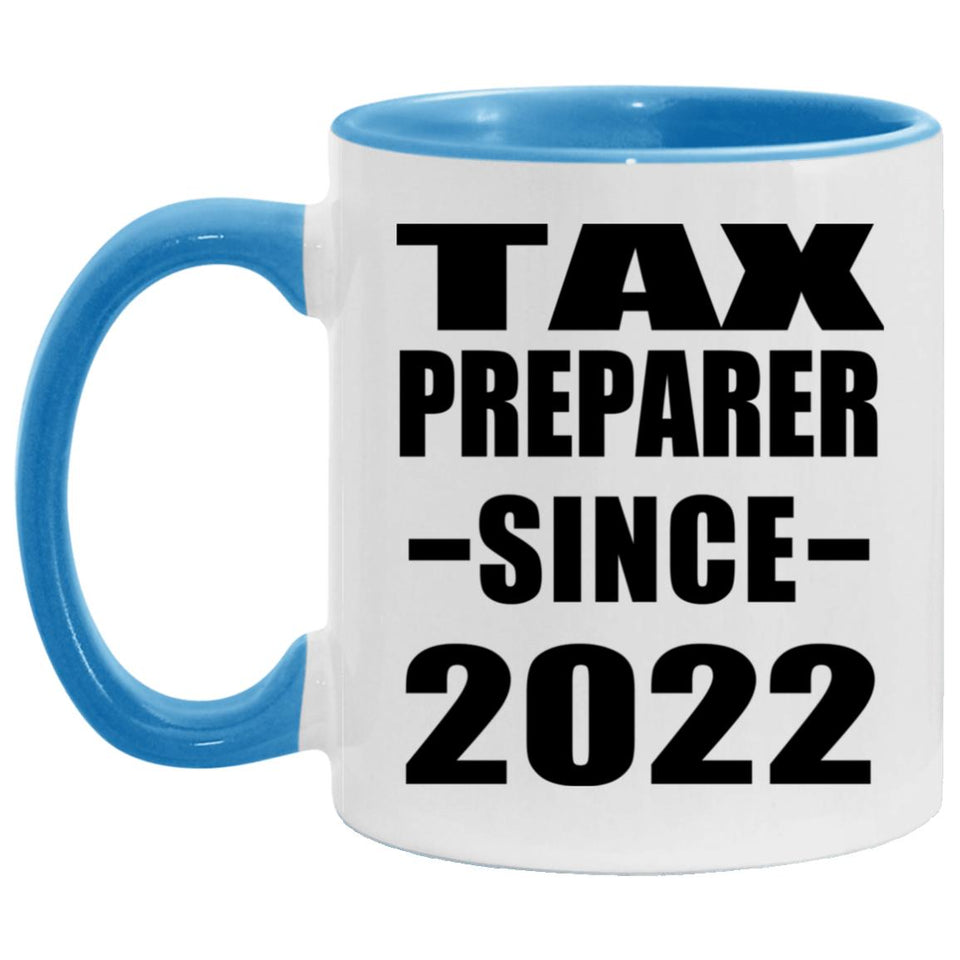 Tax Preparer Since 2022 - 11oz Accent Mug Blue