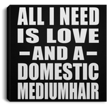 All I Need Is Love And A Domestic Mediumhair - Canvas Square