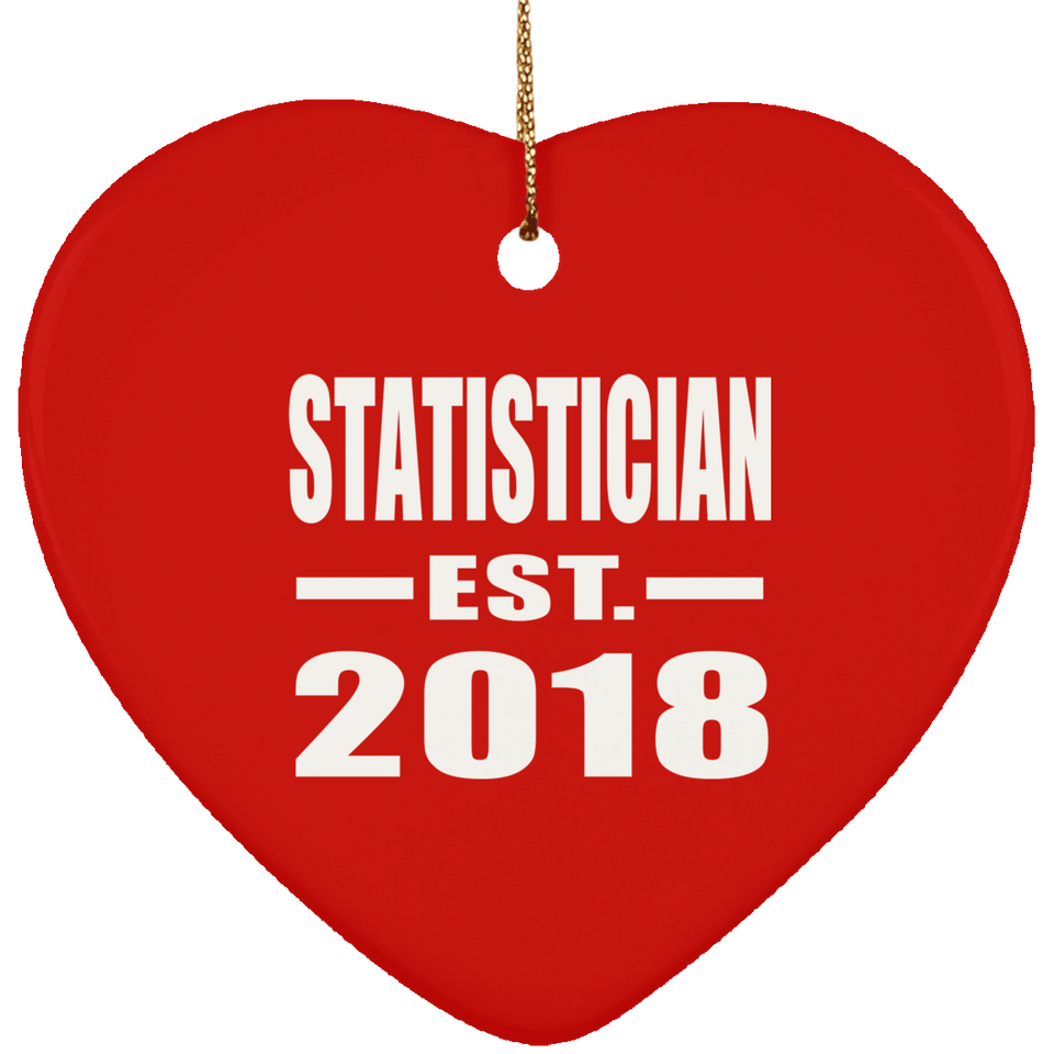 Statistician Established EST. 2018 - Heart Ornament
