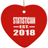 Statistician Established EST. 2018 - Heart Ornament
