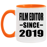 Film Editor Since 2019 - 11oz Accent Mug Orange
