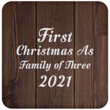 First Christmas As Family Of Three 2021 - Drink Coaster D