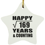 Happy 13th Anniversary Square Root of 169 Years & Counting - Star Ornament