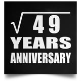 7th Anniversary Square Root of 49 Years Anniversary - Poster Square