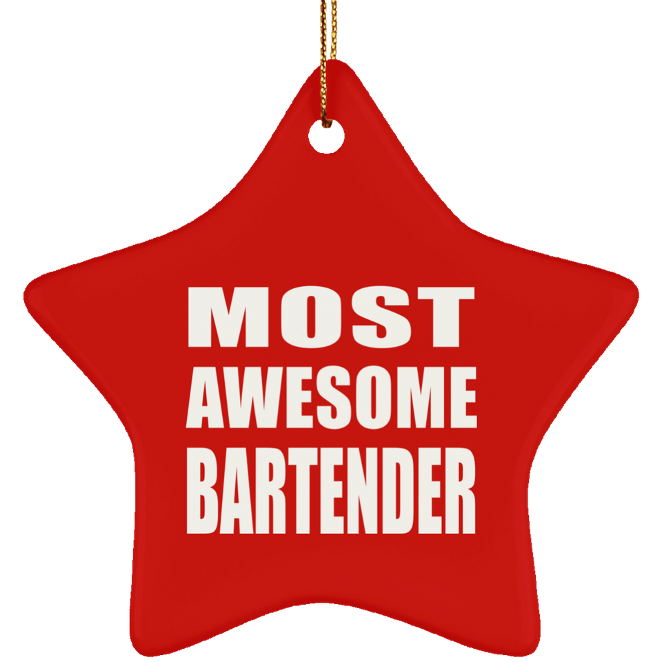 Most Awesome Bartender - Star Ornament