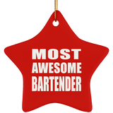 Most Awesome Bartender - Star Ornament