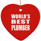 World's Best Plumber - Heart Ornament