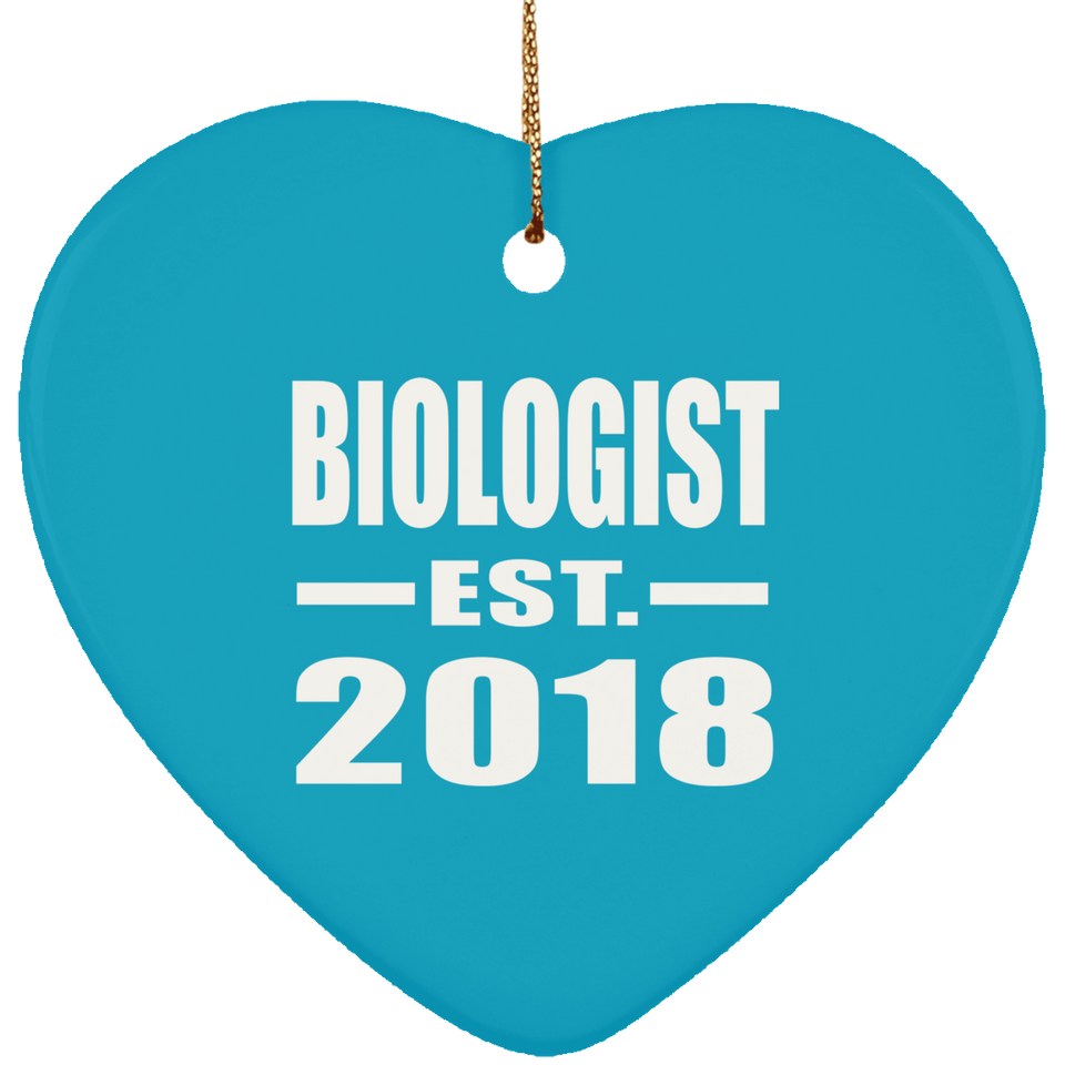 Biologist Established EST. 2018 - Heart Ornament